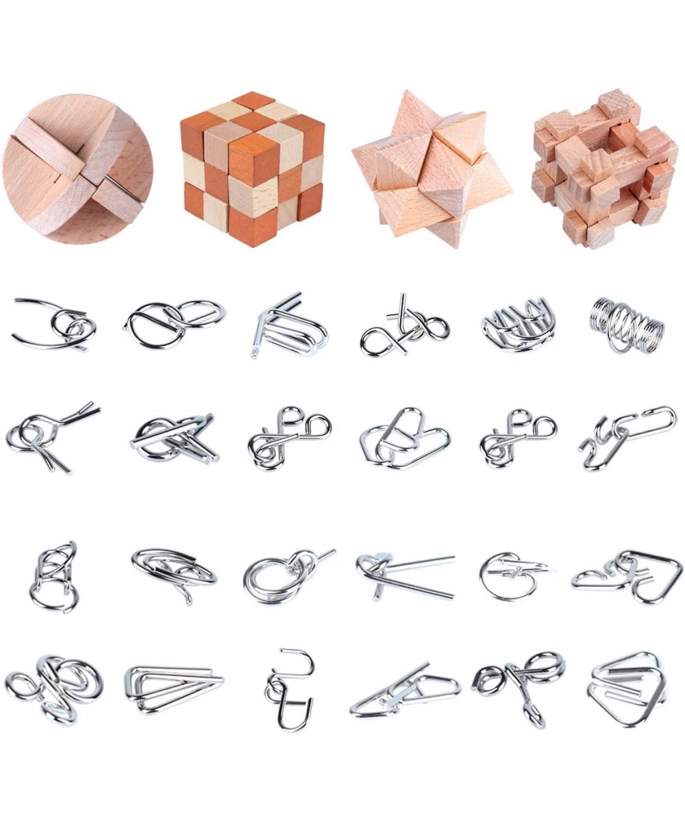 Brain Teaser Puzzle for Kids Adults Puzzle Games Wooden and Metal 3D Unlock Interlocking Puzzle Educational Toy 28Pcs $50.57 ...