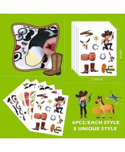 30 Pcs Make A Horse Stickers Cowboy Cowgirl Stickers Weastern Party Favors Horse Party Supplies Stickers for Kids DIY Sticker...