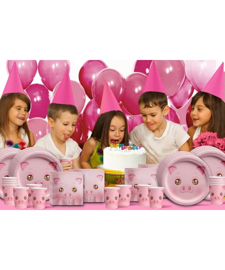 Pig Birthday Party Supplies Set Plates Napkins Cups Tableware Kit for 16 $37.32 - Kids' Party Tableware