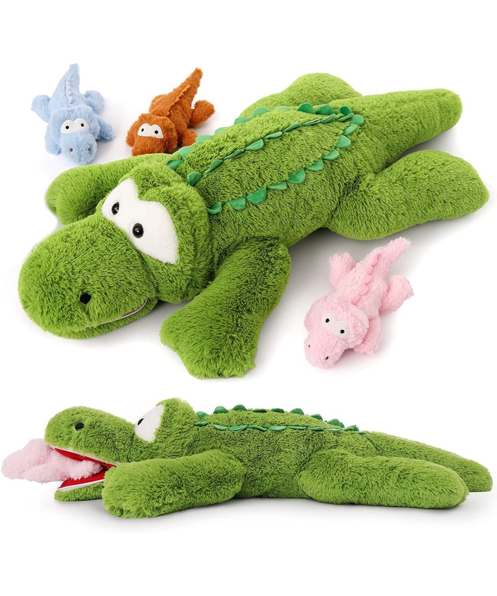 Plush Alligator Stuffed Animal Plush Toy 36inch Mommy Stuffed Crocodile with 3 Baby Crocodile Stuffed Animals Alligator Plush...