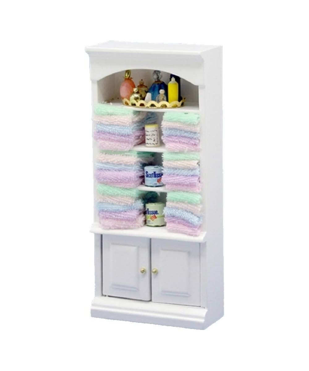 Dolls House White Shelf Unit & Pastel Accessories Miniature Bathroom Furniture $50.44 - Dollhouse Accessories