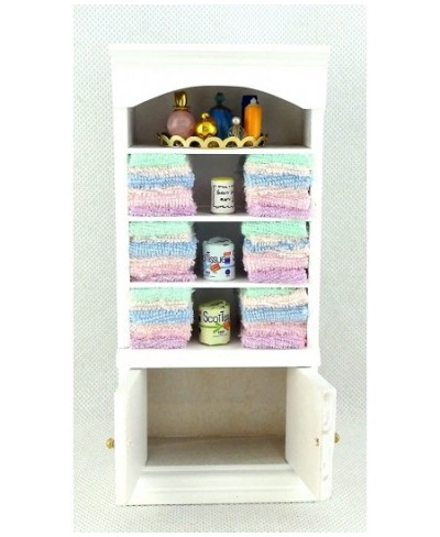 Dolls House White Shelf Unit & Pastel Accessories Miniature Bathroom Furniture $50.44 - Dollhouse Accessories