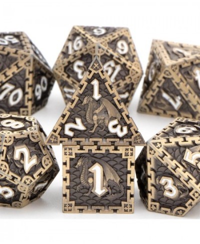 Metal DND Dice Set with Gift Box 7 Pcs Metal Dice Polyhedral Dice Set for Dungeons and Dragons Role Playing Dice D&D Dice Set...