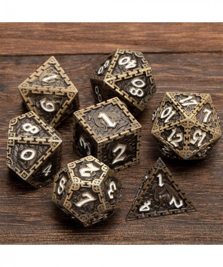 Metal DND Dice Set with Gift Box 7 Pcs Metal Dice Polyhedral Dice Set for Dungeons and Dragons Role Playing Dice D&D Dice Set...