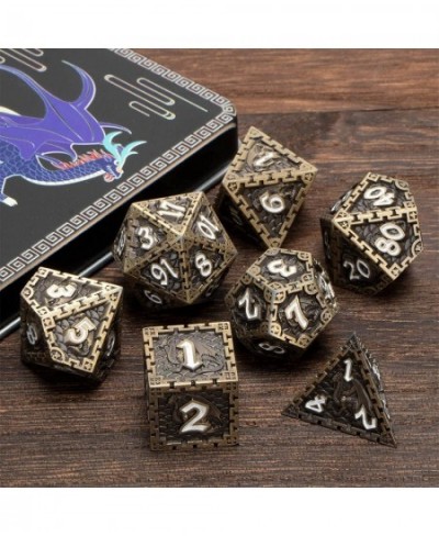 Metal DND Dice Set with Gift Box 7 Pcs Metal Dice Polyhedral Dice Set for Dungeons and Dragons Role Playing Dice D&D Dice Set...