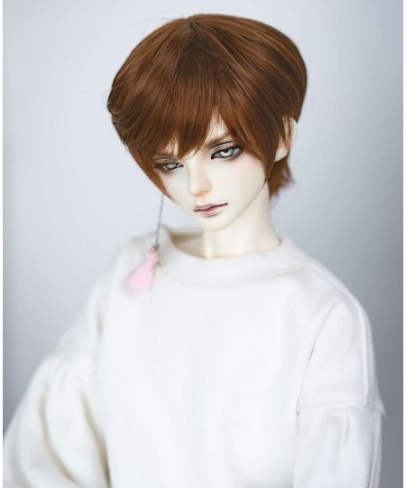 Pullip Bjd Doll Hair Wig Short Layered Slim Straight Coffee Brown SZL3 1/3 8-9-10 inches (circumference of doll head) $32.54 ...