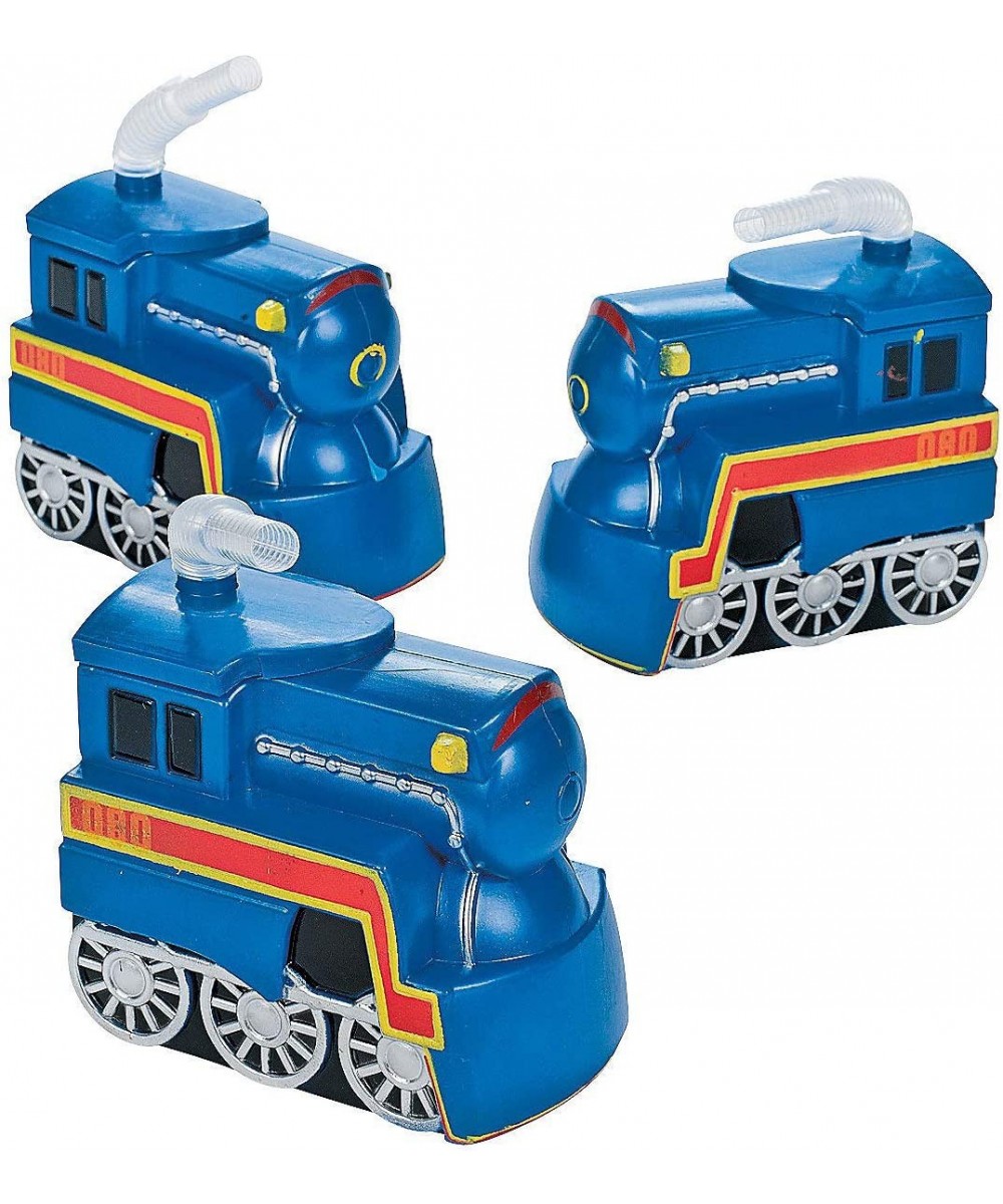 Train Engine Shaped Cup with straw - Set of 8 each holds 12 oz - Birthday Party Supplies $40.29 - Kids' Party Tableware