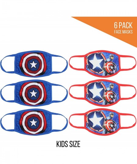 Marvel Captain America Face Mask Set Kids Cloth Face Masks Multi Set of 6 $43.86 - Kids' Dress-Up Accessories