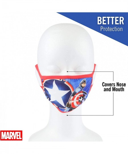 Marvel Captain America Face Mask Set Kids Cloth Face Masks Multi Set of 6 $43.86 - Kids' Dress-Up Accessories