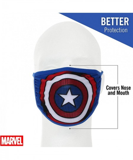 Marvel Captain America Face Mask Set Kids Cloth Face Masks Multi Set of 6 $43.86 - Kids' Dress-Up Accessories