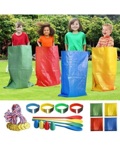 20PCS Outdoor Games Potato Sack Race Bag 3-Legged Race Bands with Egg and Spoon Race Lawn Games for Outside Backyard Field Da...