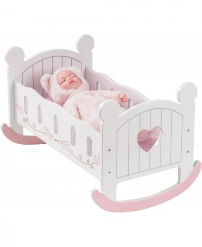 Wooden Doll Cradle Rocking Baby Doll Crib Reversible Doll Bed for Dolls Girl Fits Dolls up to 18 Inches (White) $75.72 - Doll...