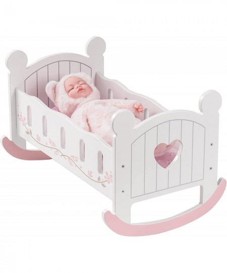 Wooden Doll Cradle Rocking Baby Doll Crib Reversible Doll Bed for Dolls Girl Fits Dolls up to 18 Inches (White) $75.72 - Doll...