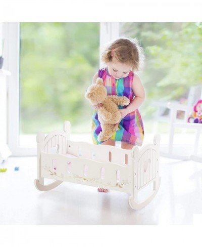 Wooden Doll Cradle Rocking Baby Doll Crib Reversible Doll Bed for Dolls Girl Fits Dolls up to 18 Inches (White) $75.72 - Doll...