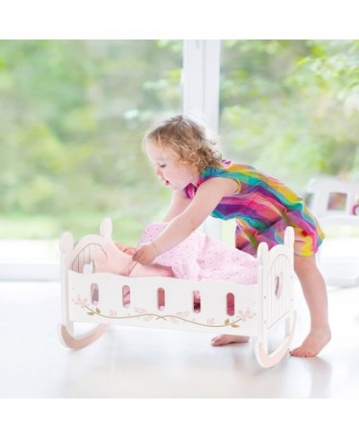 Wooden Doll Cradle Rocking Baby Doll Crib Reversible Doll Bed for Dolls Girl Fits Dolls up to 18 Inches (White) $75.72 - Doll...