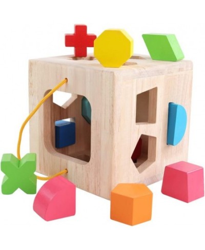 Shape Sorter Toy My First Wooden 12 Building Blocks Geometry Learning Matching Sorting Gifts Didactic Classic Toys for Toddle...