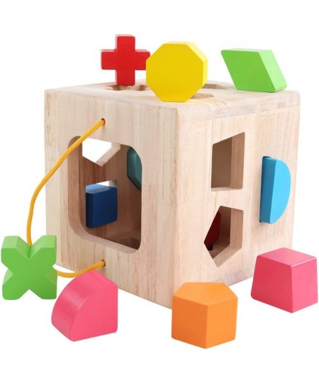 Shape Sorter Toy My First Wooden 12 Building Blocks Geometry Learning Matching Sorting Gifts Didactic Classic Toys for Toddle...