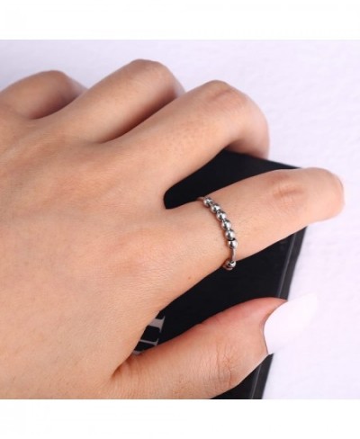 Fidget Ring Anti-Anxiety Rings Movable Spinning Beads Finger Rings Silver Stress Relief Spinner Ring For Women Girls Men $16....