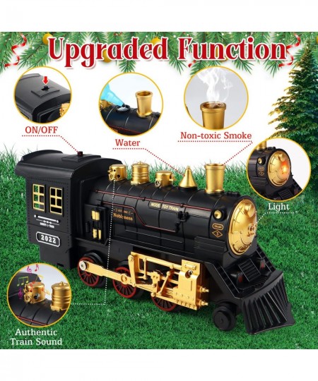 Train Set for Boys Girls - Electric Toy Train Including Passenger Coach with Lights Steam Locomotive with Realistic Sounds & ...