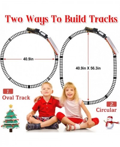 Train Set for Boys Girls - Electric Toy Train Including Passenger Coach with Lights Steam Locomotive with Realistic Sounds & ...