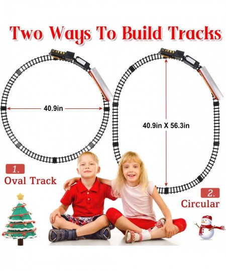 Train Set for Boys Girls - Electric Toy Train Including Passenger Coach with Lights Steam Locomotive with Realistic Sounds & ...