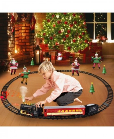 Train Set for Boys Girls - Electric Toy Train Including Passenger Coach with Lights Steam Locomotive with Realistic Sounds & ...