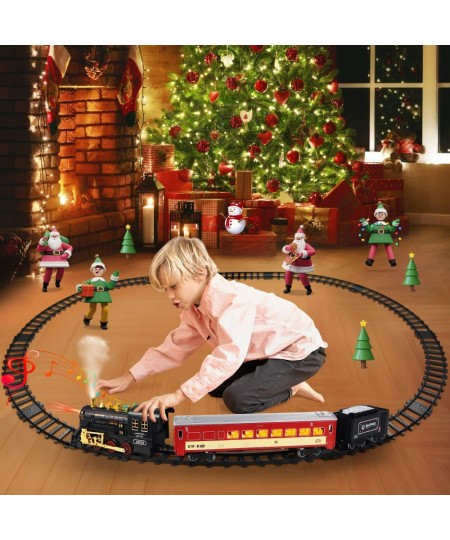 Train Set for Boys Girls - Electric Toy Train Including Passenger Coach with Lights Steam Locomotive with Realistic Sounds & ...