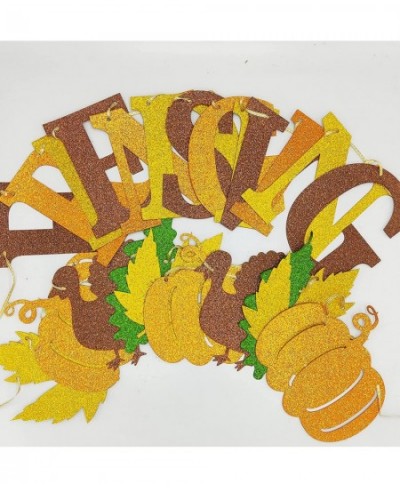 Glitter Friendsgiving Banner and Glitter Maple Leaves Pumpkin Turkey Banner Thanksgiving Fall Garland Banner Friendsgiving Pa...