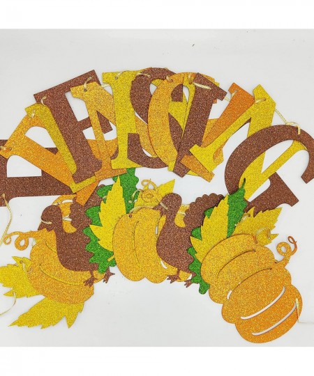 Glitter Friendsgiving Banner and Glitter Maple Leaves Pumpkin Turkey Banner Thanksgiving Fall Garland Banner Friendsgiving Pa...