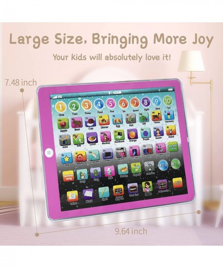 Learning Tablet Toy Baby Tablet Preschool Child Early Educational Touch Pad for Fun Learn Number ABCs Spelling Animal Blue-00...