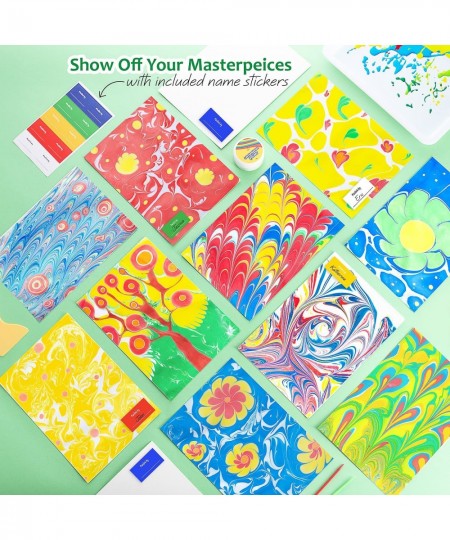 Arts and Crafts for Kids Ages 8-12 Girls & Boys Water Marbling Paint Kit for Kids Great Kids Activities 5 Paint Colors Fun Ki...