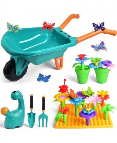 Kids Toddler Flower Gardening Building Tool Set Kids Wheelbarrow Watering Can Pretend Educational Play Stem Toys Outdoor Indo...