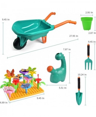 Kids Toddler Flower Gardening Building Tool Set Kids Wheelbarrow Watering Can Pretend Educational Play Stem Toys Outdoor Indo...