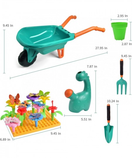 Kids Toddler Flower Gardening Building Tool Set Kids Wheelbarrow Watering Can Pretend Educational Play Stem Toys Outdoor Indo...