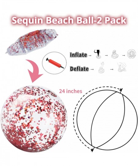 Sequin Beach Ball Jumbo Pool Toys Balls Giant Glitter Inflatable Clear Beach Ball Swimming Pool Water Beach Toys Outdoor Summ...