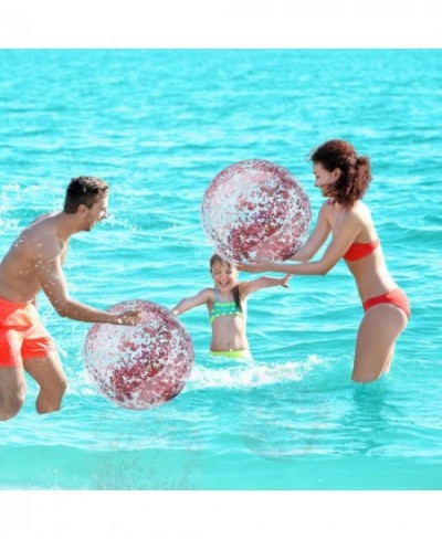 Sequin Beach Ball Jumbo Pool Toys Balls Giant Glitter Inflatable Clear Beach Ball Swimming Pool Water Beach Toys Outdoor Summ...