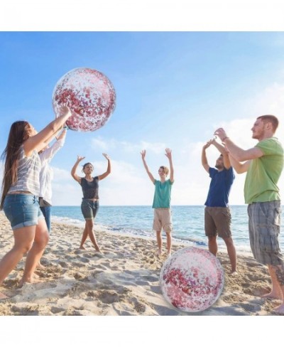 Sequin Beach Ball Jumbo Pool Toys Balls Giant Glitter Inflatable Clear Beach Ball Swimming Pool Water Beach Toys Outdoor Summ...