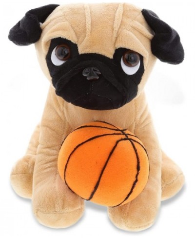 Pug Dog Stuffed Animal with Basketball Plush - Soft Huggable Dog Adorable Playtime Plush Toy Cute Pet Life Gift Basketball Pl...