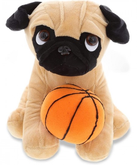 Pug Dog Stuffed Animal with Basketball Plush - Soft Huggable Dog Adorable Playtime Plush Toy Cute Pet Life Gift Basketball Pl...