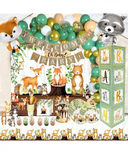 MEGA 257 Pc Woodland Baby Shower Decorations for Boy Or Girl Kit | Gender Neutral Forest Animal Decor | BABY boxes | Banners ...