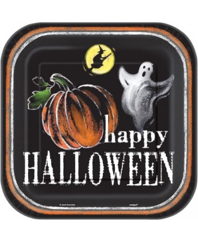 Square Ghostly Halloween Dinner Plates 8ct $13.76 - Kids' Party Tableware