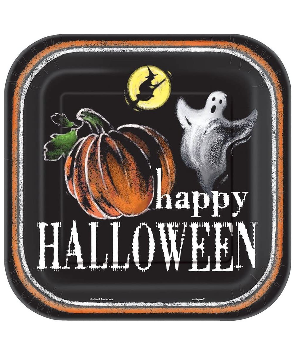 Square Ghostly Halloween Dinner Plates 8ct $13.76 - Kids' Party Tableware