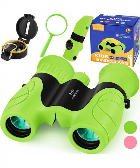 Real Binoculars for Kids 8x21 Shockproof Compact Kids Binoculars with 7 in 1 Multi Tool Magnifying Glass & Compass for Bird W...