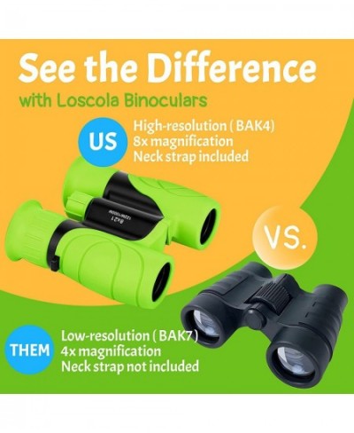 Real Binoculars for Kids 8x21 Shockproof Compact Kids Binoculars with 7 in 1 Multi Tool Magnifying Glass & Compass for Bird W...