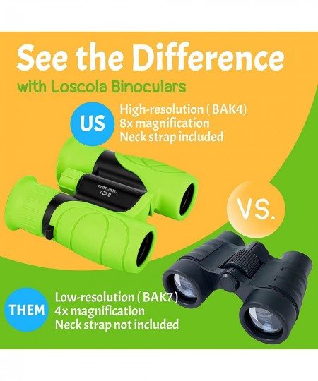 Real Binoculars for Kids 8x21 Shockproof Compact Kids Binoculars with 7 in 1 Multi Tool Magnifying Glass & Compass for Bird W...