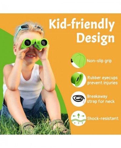 Real Binoculars for Kids 8x21 Shockproof Compact Kids Binoculars with 7 in 1 Multi Tool Magnifying Glass & Compass for Bird W...