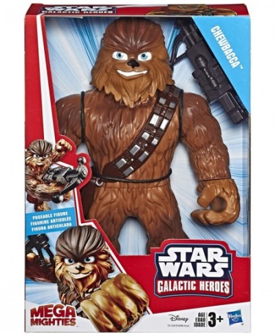 Star Wars Galactic Heroes Mega Mighties Chewbacca 10-Inch Action Figure with Bowcaster Accessory Toys for Kids Ages 3 and Up ...