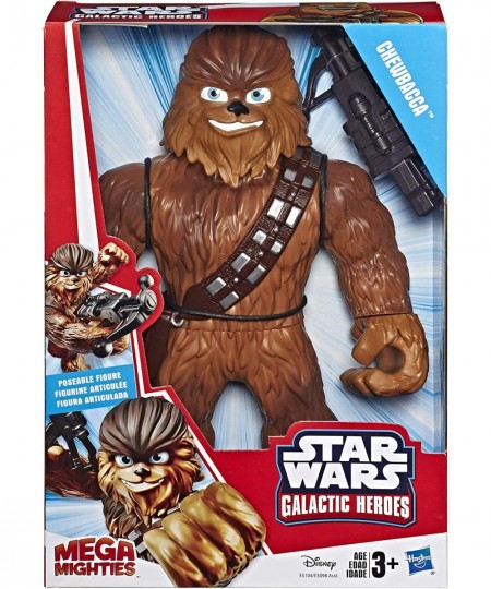 Star Wars Galactic Heroes Mega Mighties Chewbacca 10-Inch Action Figure with Bowcaster Accessory Toys for Kids Ages 3 and Up ...