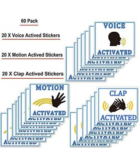 Voice Motion & Clap Activated Prank Stickers 60 Pack Make Your Friends Publicly Yell & Vigorously Jazz Hand at Vending Machin...