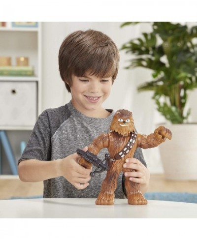 Star Wars Galactic Heroes Mega Mighties Chewbacca 10-Inch Action Figure with Bowcaster Accessory Toys for Kids Ages 3 and Up ...